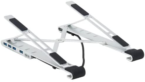 Tripp Lite Inclined Laptop Stand USB-C Hub Four USB-A Ports, USB 3.2 Gen 1, 5 Gbps Data Transfer, 100W Power Delivery Charging 20V 5A, Sturdy Adjustable/Foldable Stand, 1-Year Warranty (U460-ST4-4A-C) Laptop Stand Hub