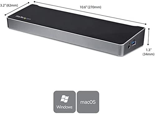 StarTech.com Triple Monitor USB 3.0 Laptop Docking Station - 4K HDMI, 2x DisplayPort - Universal USB Dock for Windows & Mac OS (10.14 & Above) (USB3DOCKH2DP) 3 x monitor|5 x USB-A 3.0