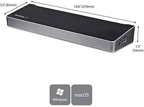 StarTech.com Triple Monitor USB 3.0 Laptop Docking Station - 4K HDMI, 2x DisplayPort - Universal USB Dock for Windows & Mac OS (10.14 & Above) (USB3DOCKH2DP) 3 x monitor|5 x USB-A 3.0