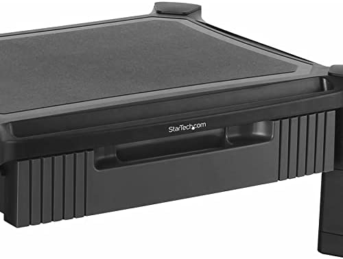 StarTech.com Adjustable Monitor Riser - Drawer - Monitors up to 32- Adjustable Height - Monitor Stand - Computer Monitor Riser (MONSTADJD) 6.6" x 13" x 17.1"