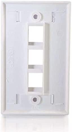 C2g/ cables to go C2G 03412 3-Port Keystone Single Gang Wall Plate, White