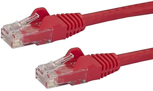 StarTech.com 12ft CAT6 Ethernet Cable - Red CAT 6 Gigabit Ethernet Wire -650MHz 100W PoE RJ45 UTP Network/Patch Cord Snagless w/Strain Relief Fluke Tested/Wiring is UL Certified/TIA (N6PATCH12RD) Red 12 ft / 3.6 m 1 Pack