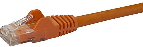 StarTech.com 1ft CAT6 Ethernet Cable - Orange CAT 6 Gigabit Ethernet Wire - 650MHz 100W PoE RJ45 UTP Network/Patch Cord Snagless w/Strain Relief Fluke Tested/Wiring is UL Certified/TIA (N6PATCH1OR) Orange 1 ft / 0.3 m 1 Pack