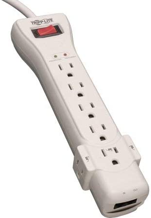 Tripp Lite SUPER7 Protect It! 7-Outlet Surge Protector (Basic Protection; 7ft Cord), Light Gray