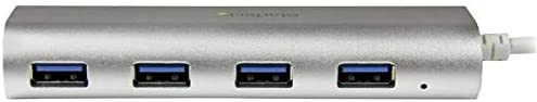 StarTech.com 4 Port Portable USB 3.0 Hub with Built-in Cable - Aluminum and Compact USB Hub (ST43004UA) Aluminum 4 x USB-A with Built in Cable