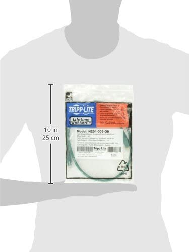 Tripp Lite Cat6 Gigabit Snagless Molded Patch Cable (RJ45 M/M) - Green, 3-ft.(N201-003-GN) 3-ft. Green