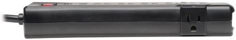 Tripp Lite 7 Outlet Surge Protector Power Strip, Extra Long Cord 25ft, Right-Angle Plug, Black, Lifetime Limited Warranty & $75K INSURANCE (SUPER725B) 25ft Cord (Black) Power Strip