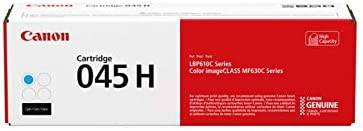 Canon Genuine Toner, Cartridge 045 Cyan, High Capacity (1245C001), 1 Pack, for Canon Color imageCLASS MF634Cdw, MF632Cdw, LBP612Cdw Laser Printer High Yield Cyan