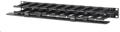 APC Rackmount Horizontal Cable Manager, AR8602A, 1U x 4" Deep, Single-Sided with Cover, Black