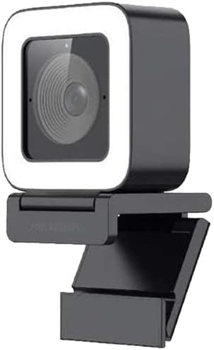 Hikvision usa Hikvision DS-UL4 2K 60 fps HD Web Camera with Built-in LED Light and Microphone, Support Auto Focus, USB Plug and Play, No Driver Software Needed, Web Camera for PC, Laptop