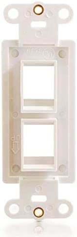 C2g/ cables to go C2G 03721 Two Port Keystone Wall Plate, White 2 Port Keystone Wall Plate White