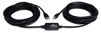 StarTech.com 9 m / 30 ft Active USB A to B Cable - M/M - Black USB 2.0 A to B Cord - Printer Cable - Extension USB Cable (USB2HAB30AC) 30 ft / 9m