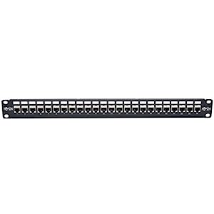 Tripp Lite 24-Port Cat6a Patch Panel STP Shielded RJ45 Ethernet 1U Rackmount TAA (N254-024-SH-6A) 24-Port Cat6a Shielded