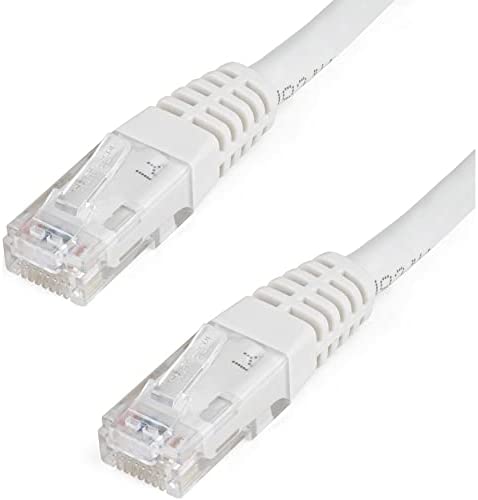 StarTech.com 75ft CAT6 Ethernet Cable - White CAT 6 Gigabit Ethernet Wire -650MHz 100W PoE++ RJ45 UTP Molded Category 6 Network/Patch Cord w/Strain Relief/Fluke Tested UL/TIA Certified (C6PATCH7WH) White 7 ft / 2.1 m 1 Pack