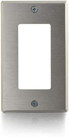 C2g/ cables to go C2G/Cables To Go 41332 Single Gang Decorative Cutout Wall Plate - Aluminum Single Gang Decorative Wall Plate Silver