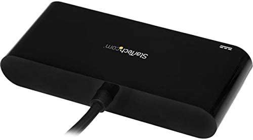 StarTech.com 3 Port USB-C Hub with Gigabit Ethernet & 60W Power Delivery Passthrough Laptop Charging - USB-C to 3x USB-A (USB 3.0 SuperSpeed 5Gbps) - USB 3.1/3.2 Gen 1 Type-C Adapter Hub (HB30C3AGEPD) Black w/ 4 Port Hub and Power Delivery