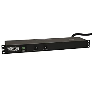 Tripp Lite Metered PDU, 30A, 12 Outlets (5-15/20R), 120V, L5-30P, 15 ft. Cord, 1U Rack-Mount Power (PDUMH30),Black Metered Outlets