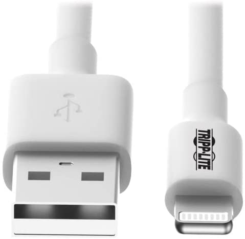 Tripp Lite Apple MFI Certified 6-Feet 2M Lightning to USB Cable Sync Charge iPhone/iPod/iPad - White (M100-006-WH) White 6 ft.
