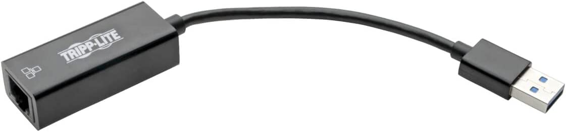 Tripp Lite USB 3.0 SuperSpeed to Gigabit Ethernet NIC Network Adapter 10/100/1000 Mbps(U336-000-R), Black 1-Port Black