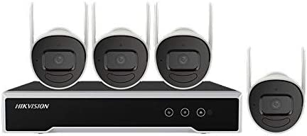 Hikvision usa HIKVISON 4-Channel 4MP Wi-Fi NVR with 1TB HDD & 4 4MP HD Wi-Fi Bullet Cameras Kit for Home and Business