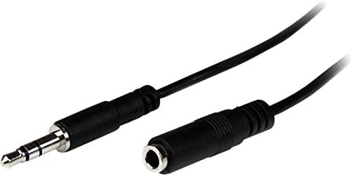 StarTech.com 1m Slim 3.5mm Stereo Extension Audio Cable - M/F - Mini Stereo Extension - 3.5mm Extension - Headphone Ext Cord (MU1MMFS), Black 3 ft / 1m Slim