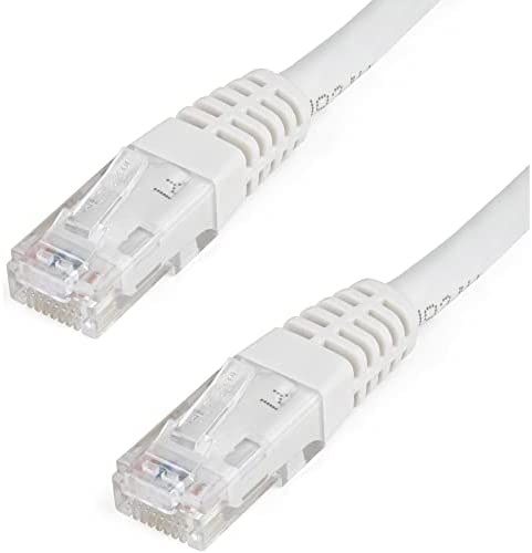 StarTech.com 20ft CAT6 Ethernet Cable - White CAT 6 Gigabit Ethernet Wire -650MHz 100W PoE++ RJ45 UTP Molded Category 6 Network/Patch Cord w/Strain Relief/Fluke Tested UL/TIA Certified (C6PATCH20WH) White 20 ft / 6 m 1 Pack