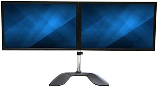 StarTech.com Dual Monitor Stand - Ergonomic Desktop Monitor Stand for up to 32" VESA Displays - Free-Standing Articulating Universal Computer Monitor Mount - Adjustable Height - Silver (ARMDUALSS) Up to 32" Dual Monitor Silver