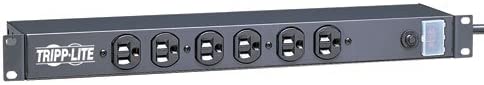 Tripp Lite 12 Outlet Rackmount Network-Grade PDU Power Strip, Front & Rear Facing, 15A, 15ft Cord with 5-15P Plug (RS-1215) 15A Single