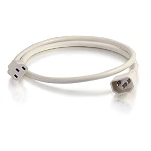 C2g/ cables to go C2G Cables to Go 17533 C13-C14 Power Extension 14awg 2ft White C14 to C13 14/3 2 Feet White