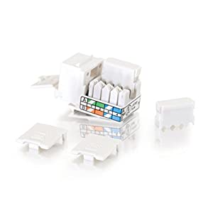 C2G 35201 Cat5e 90° RJ45 Unshielded Keystone Jack, White Cat5e 90 Keystone Jack White