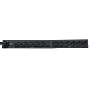 Tripp Lite Metered PDU, 30A, 12 Outlets (5-15/20R), 120V, L5-30P, 15 ft. Cord, 1U Rack-Mount Power (PDUMH30),Black Metered Outlets
