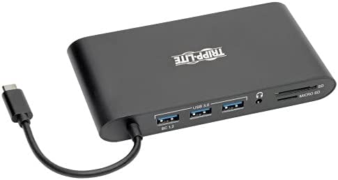 Tripp Lite USB 3.1 Gen 1 USB-C Docking Station w/USB-A, HDMI, VGA, mDP, Gigabit Ethernet, Mem Card, 3.5mm & USB-C PD Charging, Black Housing USB C, USB Type C, USB Type-C (U442-DOCK1B)