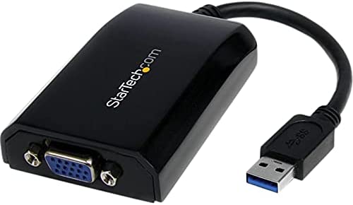 StarTech.com USB to VGA Adapter - 1920x1200 - External Video & Graphics Card - Dual Monitor - Supports Mac & Windows and Mirror & Extend Mode (USB2VGAPRO2),Black USB 2.0 to VGA (DL Certified)