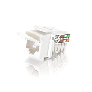 C2G 35201 Cat5e 90° RJ45 Unshielded Keystone Jack, White Cat5e 90 Keystone Jack White