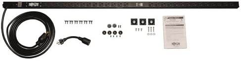Tripp Lite Metered PDU, 20A, 28 Outlets (5-15/20R), 120V, L5-20P/5-20P Adapter, 15 ft. Cord, 0U Vertical Rack-Mount Power (PDUMV20), Metered (24 Outlet) Metered (24 Outlet) PDU