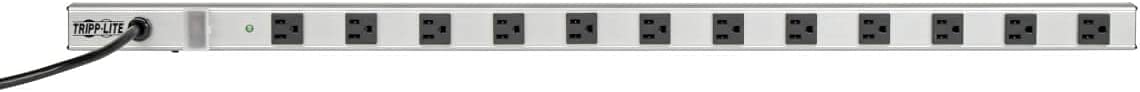 Tripp Lite 12 Outlet Power Strip with Surge Protection, 15ft. Cord, Metal, 36 in. length, (SS3612),Gray