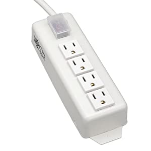 Tripp Lite 4 Outlet Home & Office Power Strip, 6ft Cord with 5-15P Plug (TLM406NC) 4 Outlet + 6ft Cord Power Strip