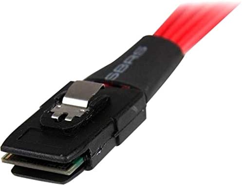 StarTech.com 50cm Serial Attached SCSI SAS Cable - SFF-8087 Plug to 4x Latching SATA (female) - Mini SAS to SATA Cable (SAS8087S450), Red