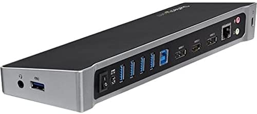 StarTech.com Triple Monitor USB 3.0 Laptop Docking Station - 4K HDMI, 2x DisplayPort - Universal USB Dock for Windows & Mac OS (10.14 & Above) (USB3DOCKH2DP) 3 x monitor|5 x USB-A 3.0