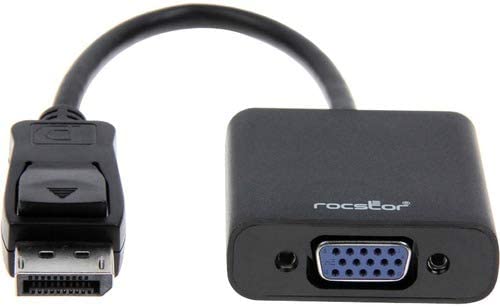 Rocstor DisplayPort to VGA Video Adapter Converter - 1 X DisplayPort Male Video - 1 X HD-15 Female