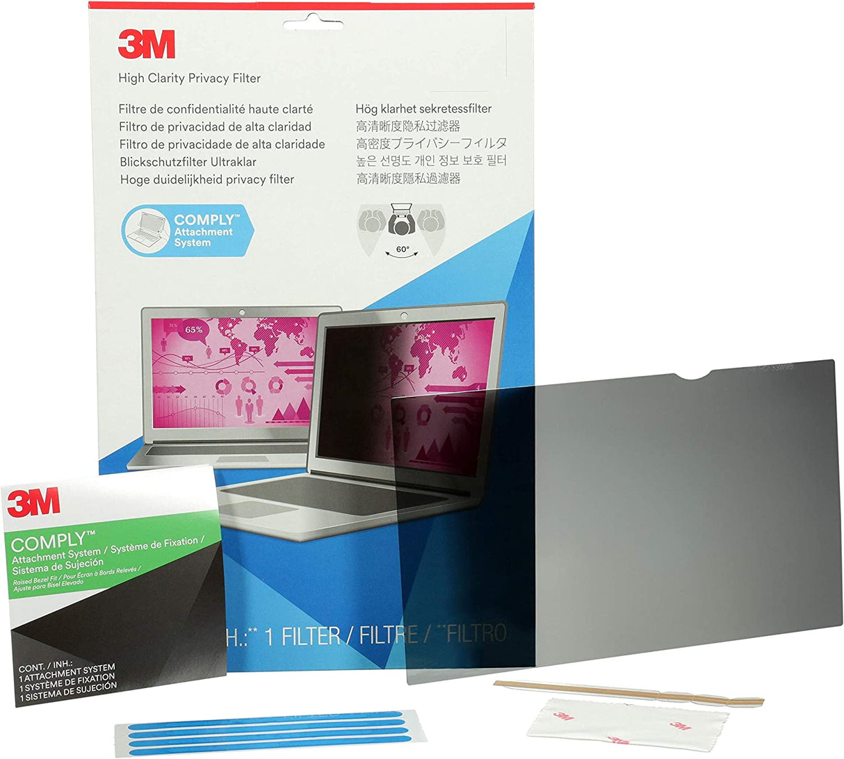 3M High Clarity Privacy Filter Black 8.74" x 13.50" x 0.25" - Dealtargets.com