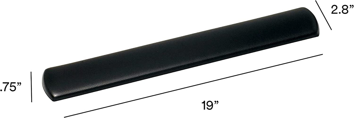 3M™ Large Gel Wrist Rest For Keyboards, 19"H x 0.8"W x 2.8"D, Black - Dealtargets.com