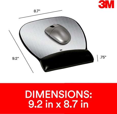 3M Precise Mouse Pad with Gel Wrist Rest, Soothing Gel Comfort with Durable, Easy to Clean Leatherette Cover, Optical Mouse Performance and Battery Saving Design, 9.2" x 8.7", Black (MW310LE) Vertex 8.7" x 9.2" Mouse Pad - Dealtargets.com
