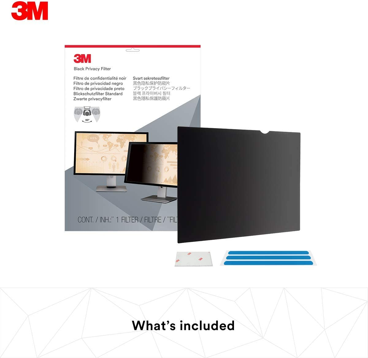 3M Privacy Filter for 28" Widescreen Monitor (16:10) (PF280W1B) 23 3/8 x 14 5/8 Inch - Dealtargets.com
