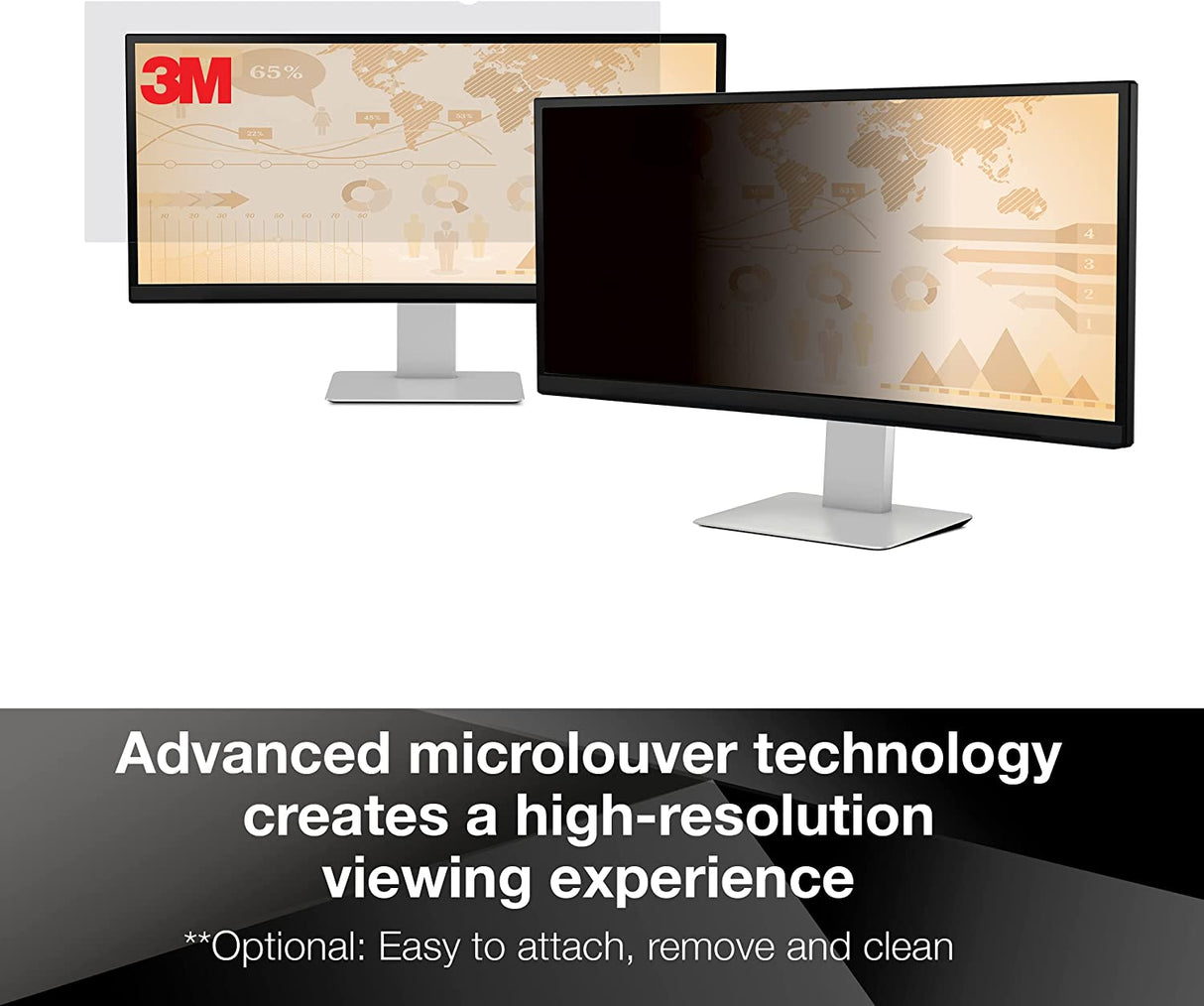 3M Privacy Filter for 34" Widescreen Monitor (21:9) (PF340W2B),Black - Dealtargets.com