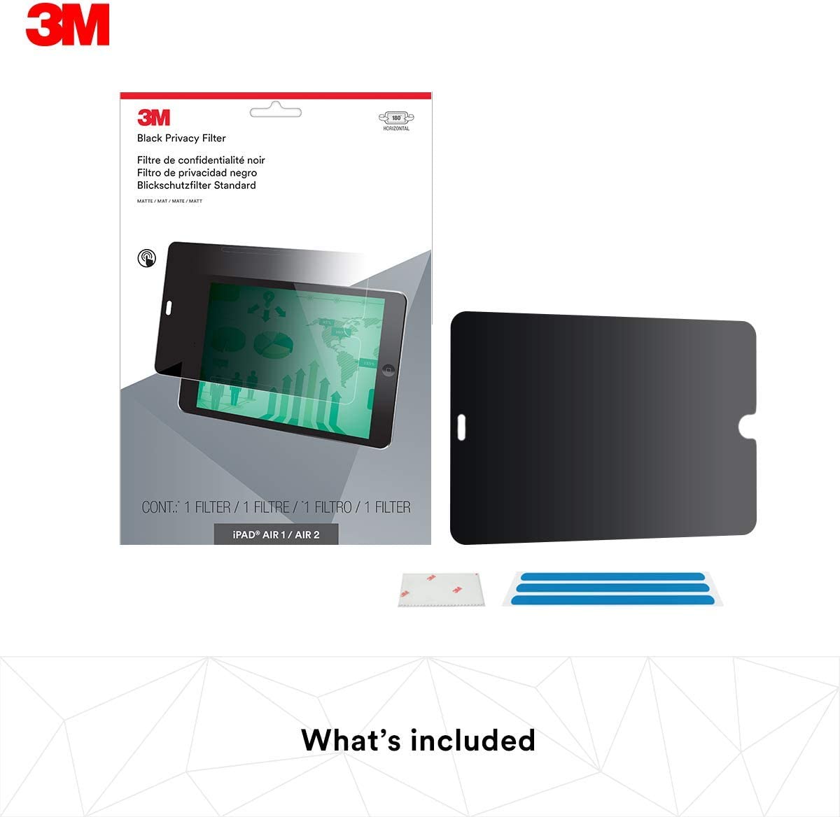 3M Privacy Filter for Apple iPad Air 1/2/Pro 9.7 Tablet - Landscape (PFTAP002) Apple iPad Air 1/2/Pro 9.7 Landscape Black Privacy - Dealtargets.com