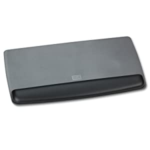 3M Wr420le Gel Wrist Rest Keyboard Platform, 19.5 X 10.5 Inch, Black Leatherette - Dealtargets.com