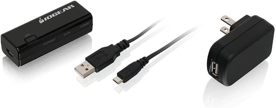 IOGEAR Universal Ethernet to Wi-Fi N Adapter - Speeds of up to 300Mbps on 2.4GHz - Push-button Wi-Fi Protected Setup (WPS) - Supports WEP, WPA, WPA2, TKIP and AES encryption - GWU637