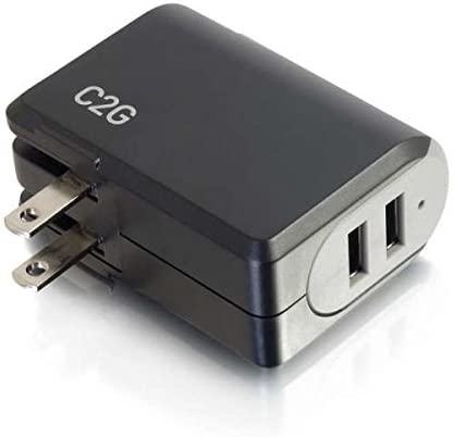 C2g/ cables to go C2G 20276 2-Port USB Wall Charger - AC to USB Adapter, 5V 4.8A Output