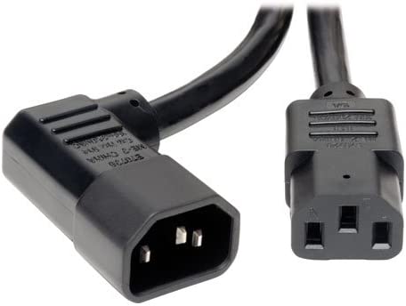 Tripp Lite Heavy-Duty Power Extension Cord 15A, 14AWG (Left Angle IEC-320-C14 to IEC-320-C13, 6-ft.(P005-006-14LA) 6 ft. Left-Angle